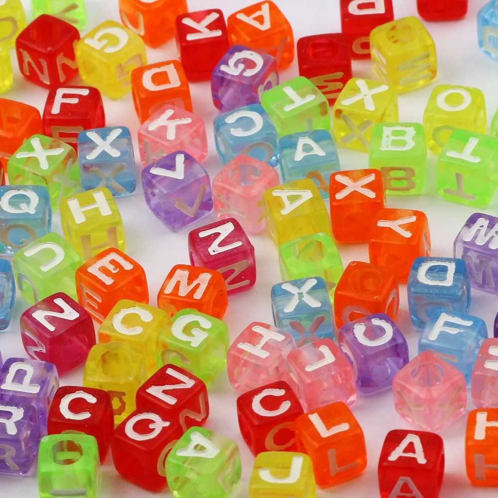 5/6/7mm Letters Digital Acrylic Beads Russia Alphabet Square Number Beads For Jewelry Making Diy Bracelets Necklaces Accessories