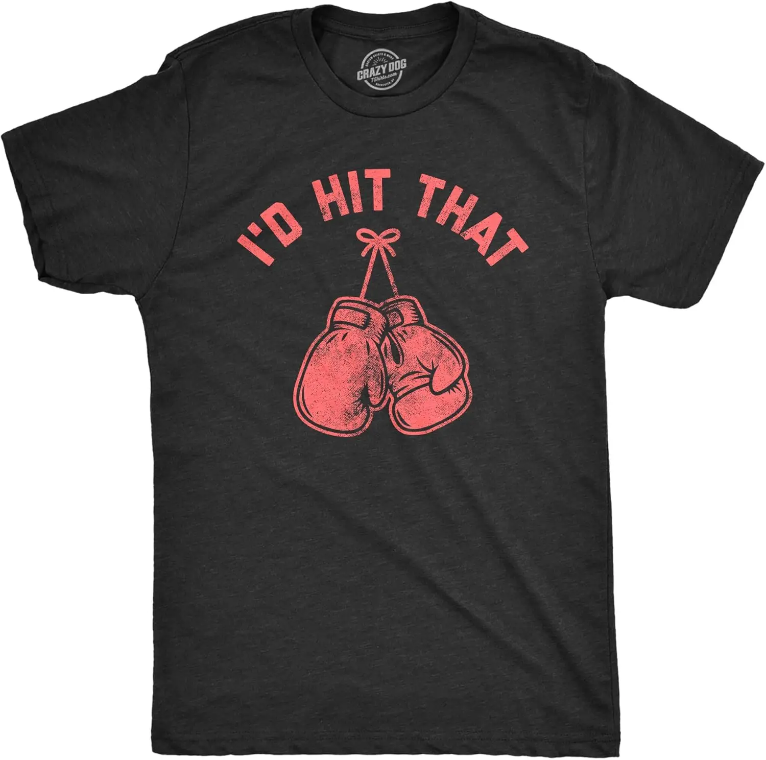 Mens I'd Hit That Tshirt Funny Boxing Gloves Cardio Workout Fitness Punch Graphic Novelty Tee