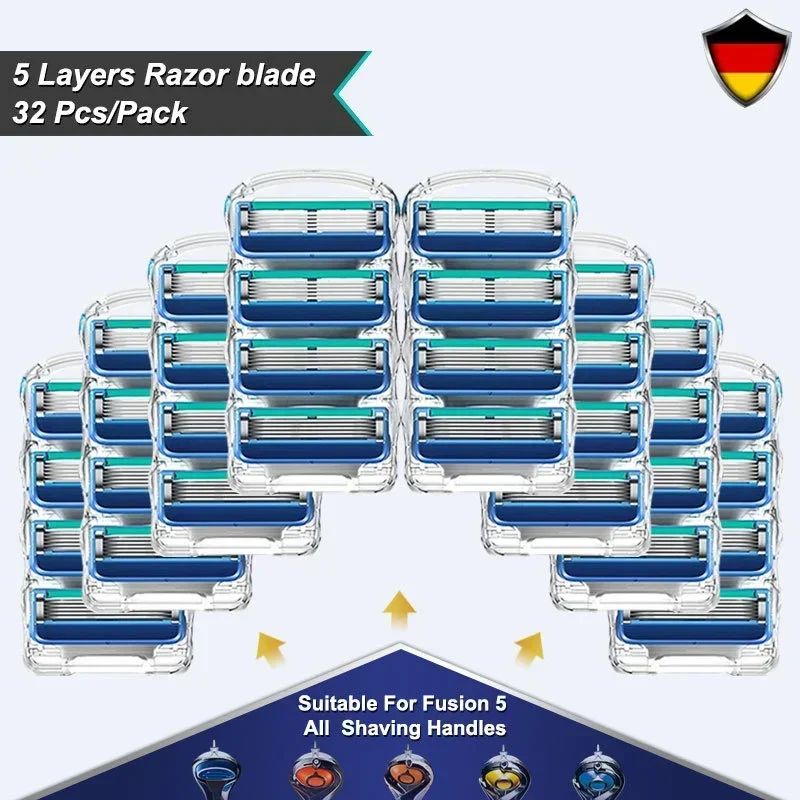 Безопасная бритва для лица для мужчин, 5-слойные лезвия для бритья, бритвы, ручные бритвенные головки для мужчин, сменная бритва для удаления волос на лице Безопасная бритва для лица для мужчин, 5-слойные лезвия для бритья, бритвы, ручные бритвенные головки для мужчин, сменная бритва для удаления волос на лице