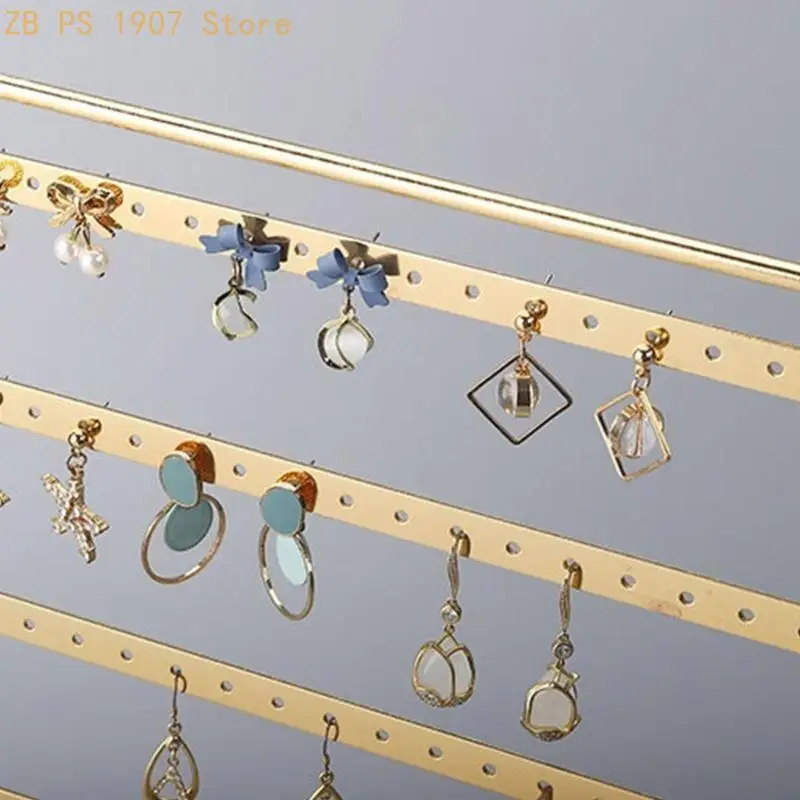 120 Hole Earring Holder Rack 6 Layers Jewelry Rack Alloy Earrings Display Shelf 55KA