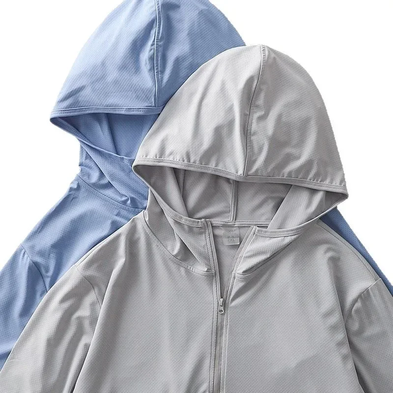 여름 야외용 UPF50 자외선 차단 재킷 남성용 2025 신상 루즈핏 아이스 실크 초박형 자외선 차단 의류