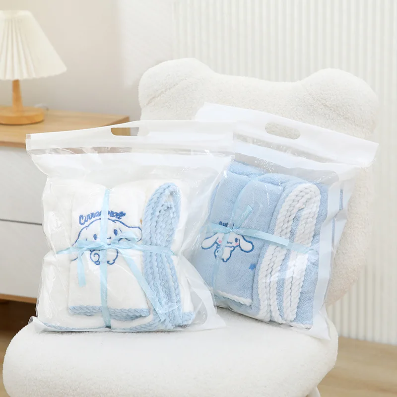 Kawaii Sanrio Bath Towel Dry Hair Hat Melody Kuromi Cinnamoroll Cute Anime Soft Water Absorbent Quick Drying Bathroom Supplies