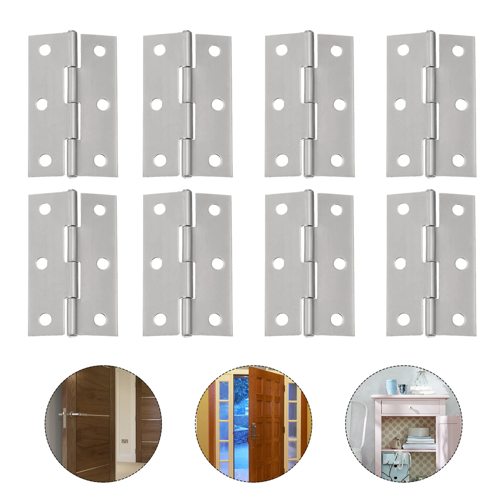

20Pcs Stainless Steel Door Cabinet Hinges Thickened Heavy Duty 180 Degree Rotation Silent Furniture Window Hinges