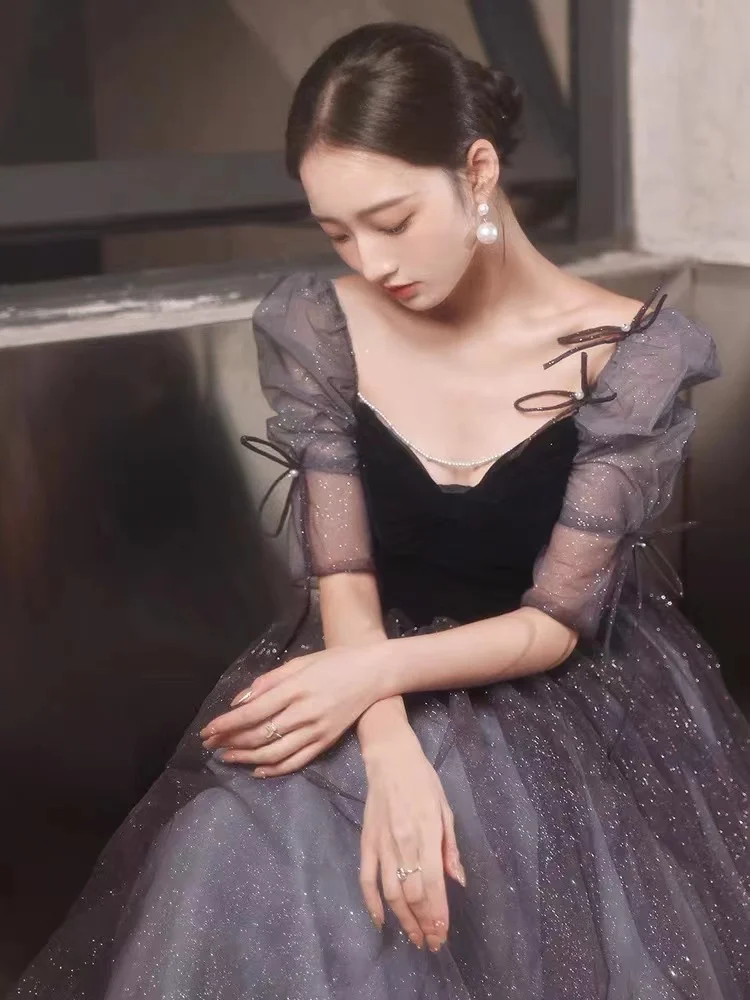 Vestidos Retro De media manga para celebridades, elegante vestido De fiesta De noche con escote en forma De corazón hasta el suelo brillante, Vestidos De Fiesta