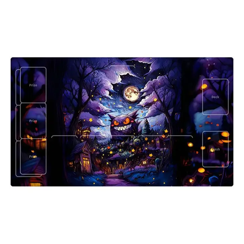 Anime Pokemon GAME PTCG dedykowana karta Playmat Battle Against Starry Night seria Pikachu Gengar kolekcja prezent zabawka 60*35*0.2cm