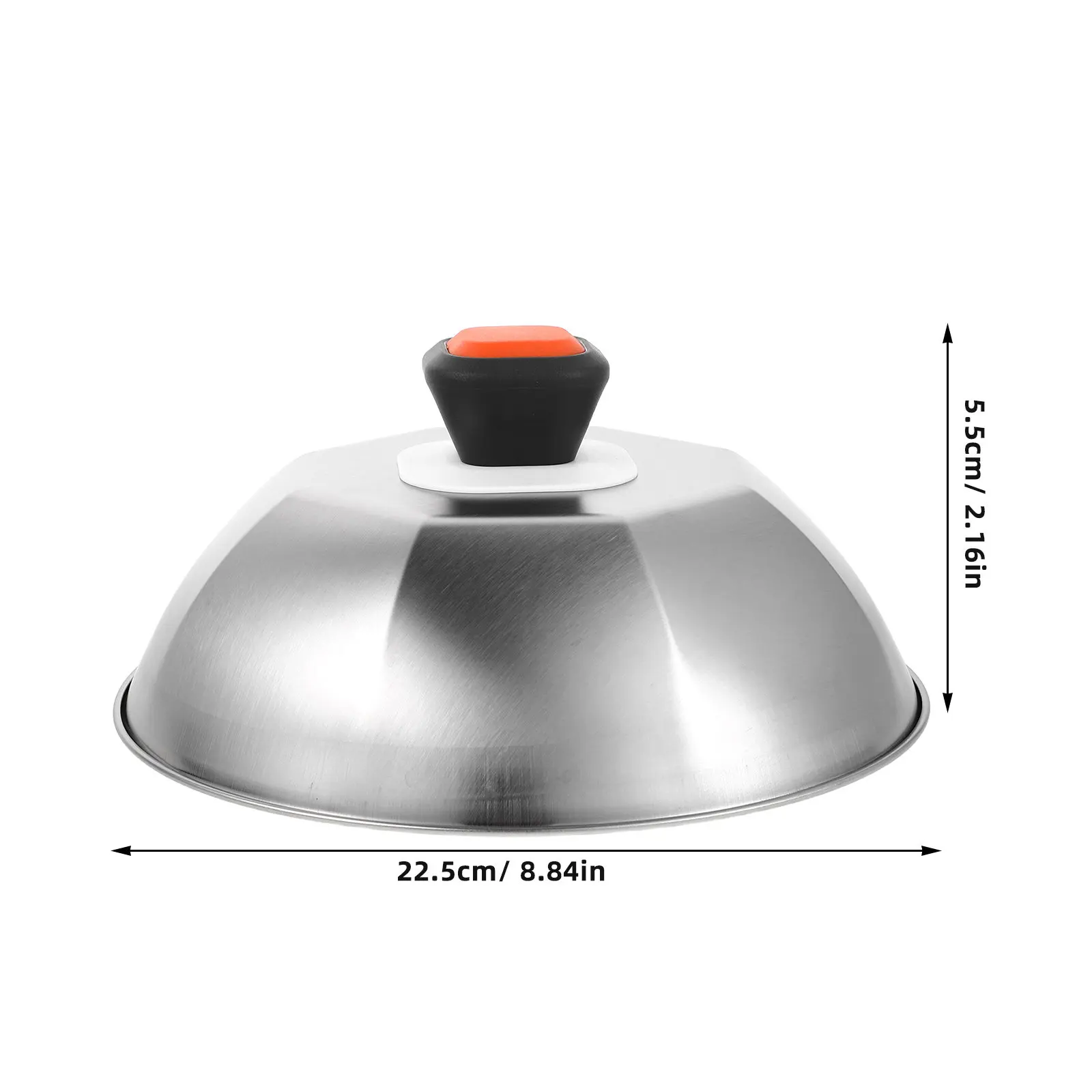 9 Inch Stainless Steel Octagonal Cooking Lid for Outdoor Grill Bbq Camping Steaks Woks Frying Pans Basting Cover Barbecue Grill