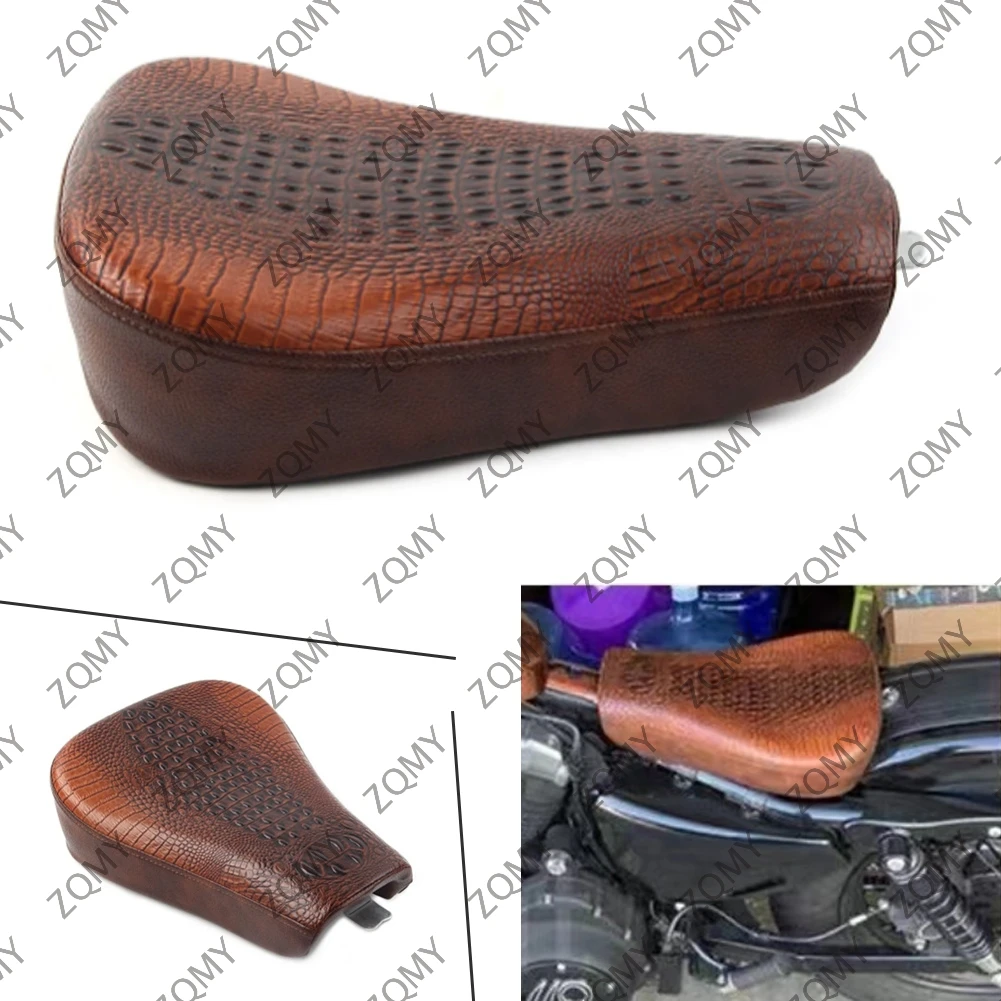 For Harley Sportster XL1200 883 72 48 2010-2015 Motorcycle Front Driver Solo Seat Brown Leather Cushion Replacement