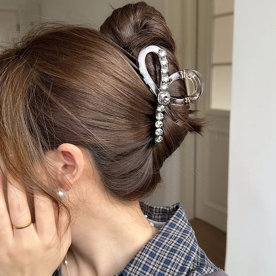 Crystal Rhinestone Butterfly Hair Claw Clip Light Luxury Summer New for Ponytail Women Daily Home Party Premium Quality