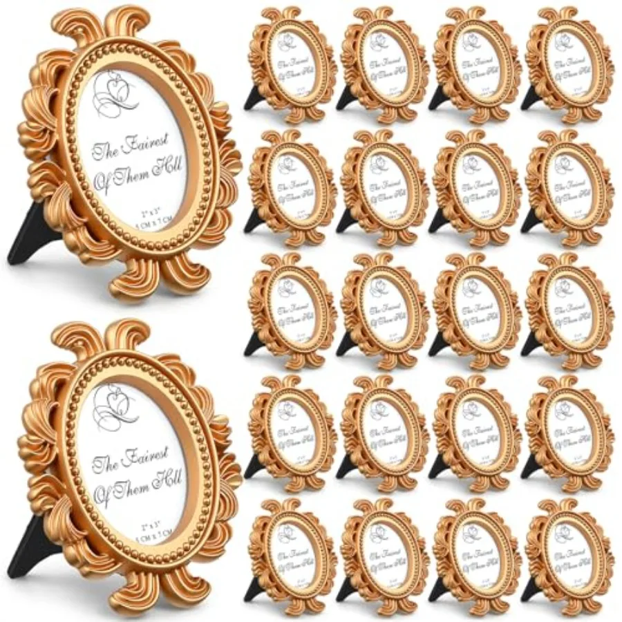 Mini Gold Victorian Picture Frames 3.7 x 3.2 Inch
