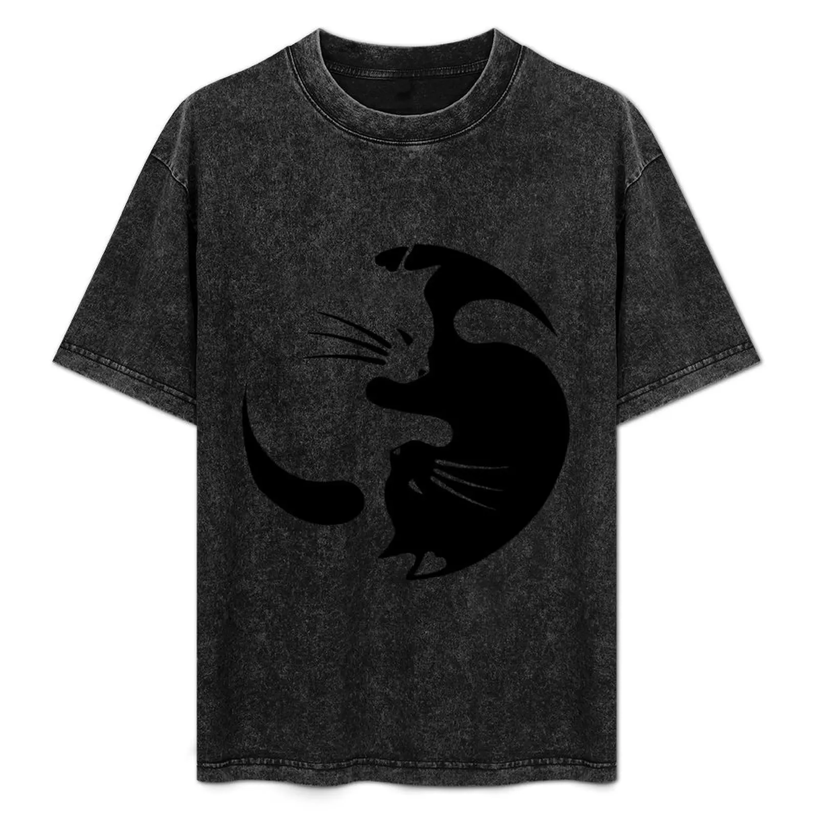 

YIN YANG CAT T-Shirt printed t shirts for man t shirt man casual T-Shirt