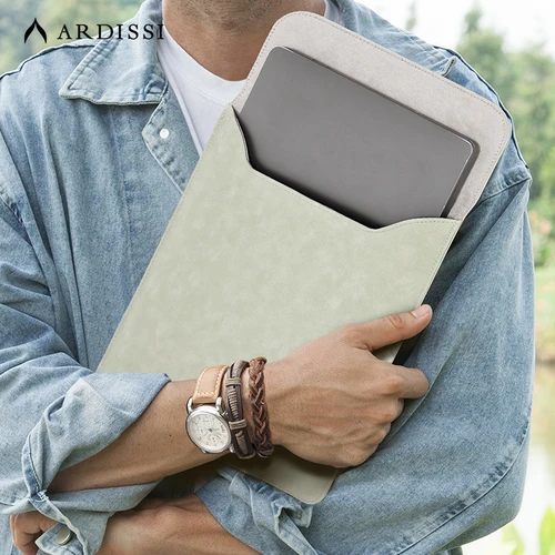 Imagen 1 del producto Funda de ordenador para MacBook Mac Book iPad) Air M1 M2 13 14 15 6 16 Pro 12 9 11 pulgadas funda bolsa de cuero vegano mate