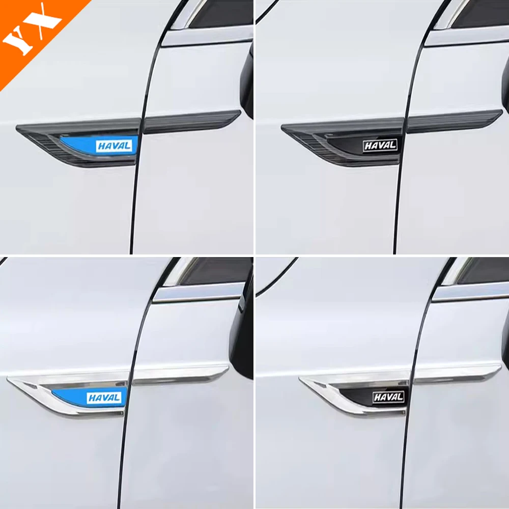

For GWM haval h6 2021-2024 Accessories Stainless Chrome Car Side Wing Fender Door Emblem Badge Stickers Garnish Trim 4pcs