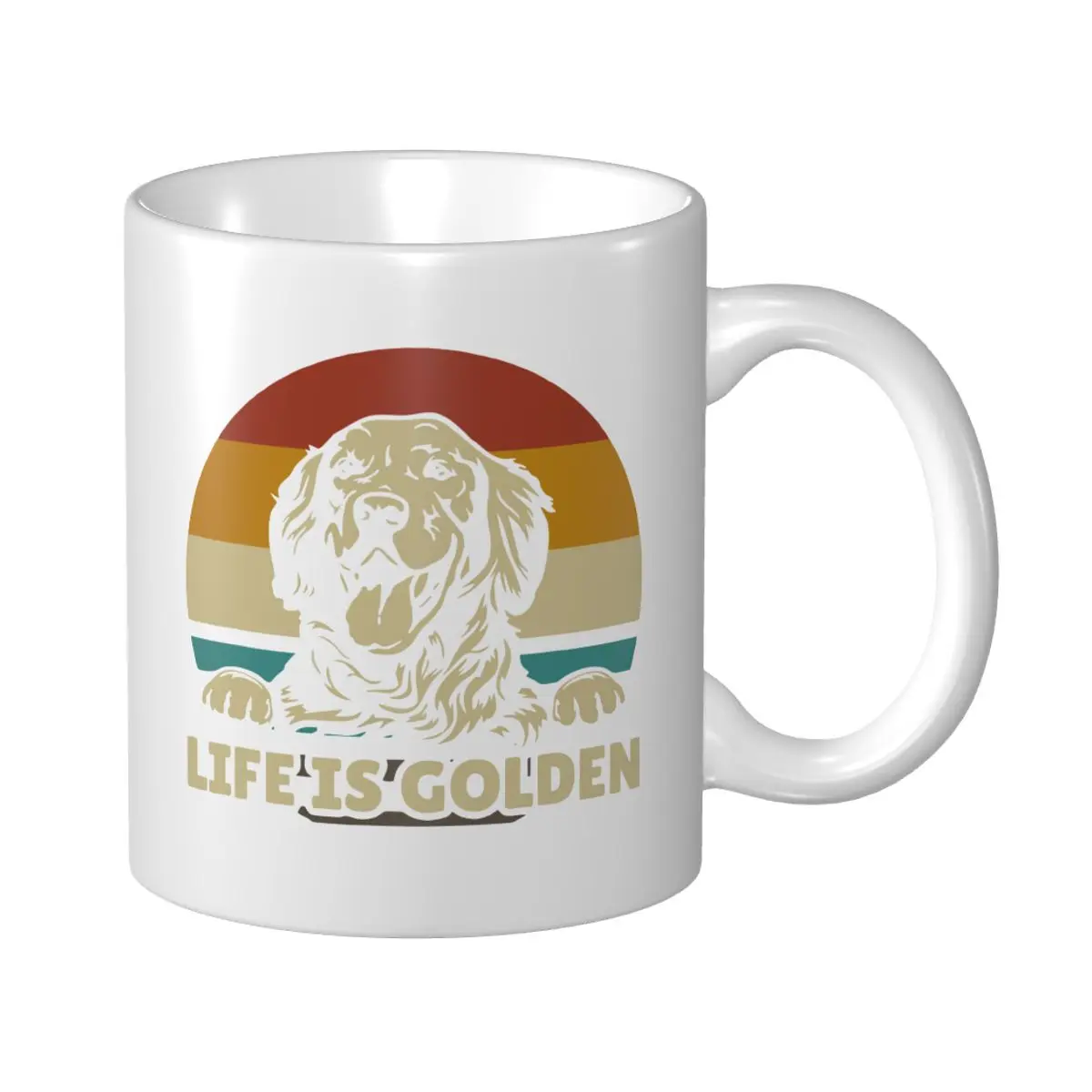 Mark Cup Mug Golden Retriever Dog Life Is Golden Retro Vintage Coffee Mugs Tea Milk Water Cup Travel Mugs For Office Home