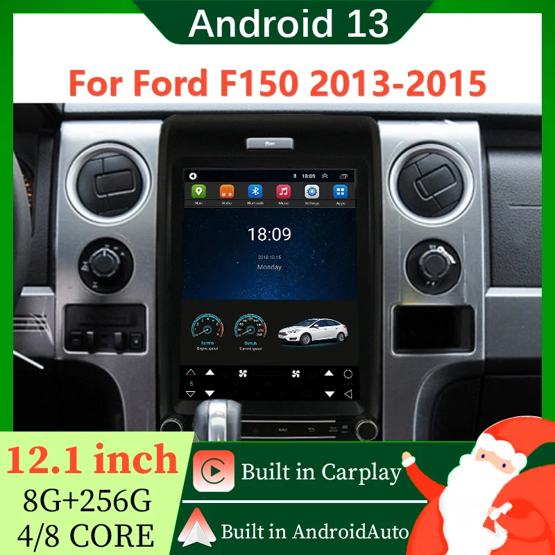 Android 13 snapdragon 12.1-inch Car multimedia DSP for Ford F150 2013-2015 Tesla-style GPS navigation carplay Android auto