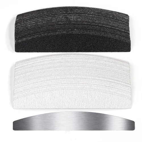 Limas reutilizables para manicura, papel de lija de repuesto con mango de Metal, limas duraderas, color gris/Negro, 100/180/240, 10 unidades
