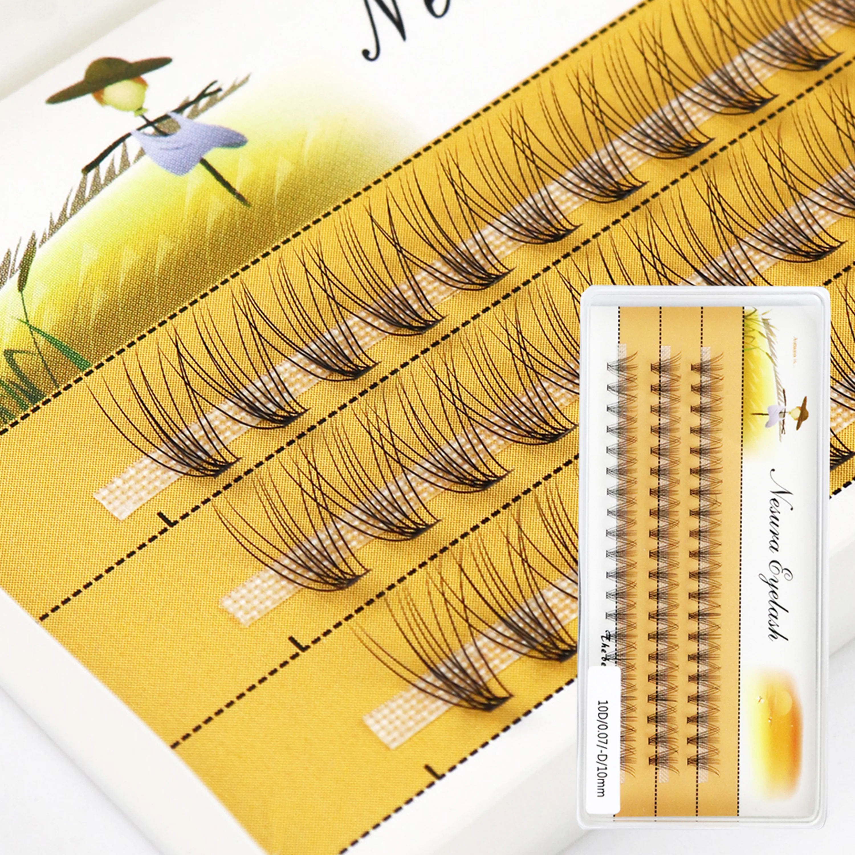 10D Cluster False Eyelash 3D Russian Volume Individual Eyelash bunches DIY Eyelash Extension Natural Mink Eyelashes Makeup Tools