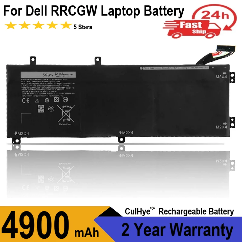 100% New 11.4V 56WH RRCGW New Laptop Battery For Dell XPS 15 9550 Precision 5510 Series M7R96 62MJV Free 2 Years Warranty