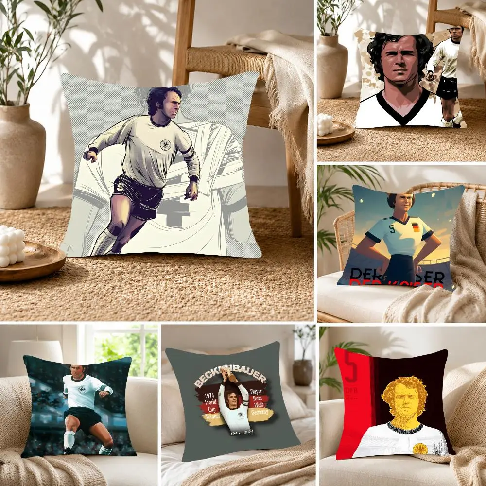Vintage Footballer F-Franz Beckenbauer Cushion Cover Fluffy velvet Nordic style plush Living room sofa decorative