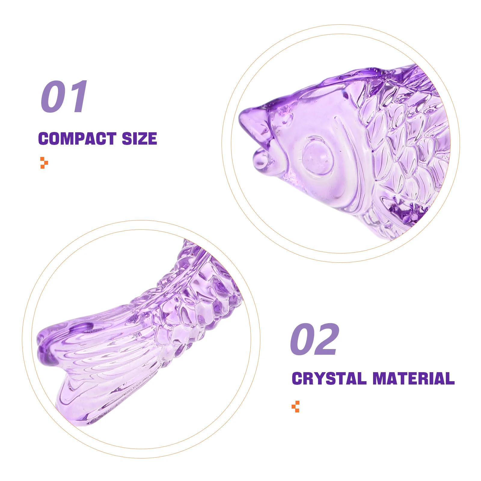 4 قطعة من الزجاج الدقيق على شكل سمكة كوي ديكور منزلي مظهر واقعي سطح أملس مثالي لأحواض السمك والطاولات #3