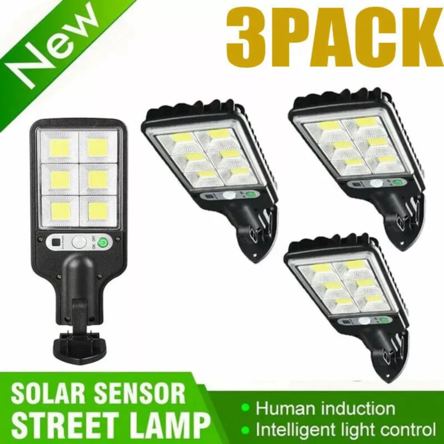 3PCS Outdoor Solar Wall Light LED Motion Sensor Bright Flood Street Lamp 3 Modes