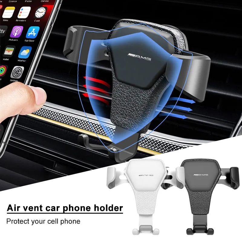 Gravity Car Mount GPS Mobile Phone Holder Vent Clip Installation For Mercedes Benz AMG W176 W177 W202 W203 W204 W205 W210 W211