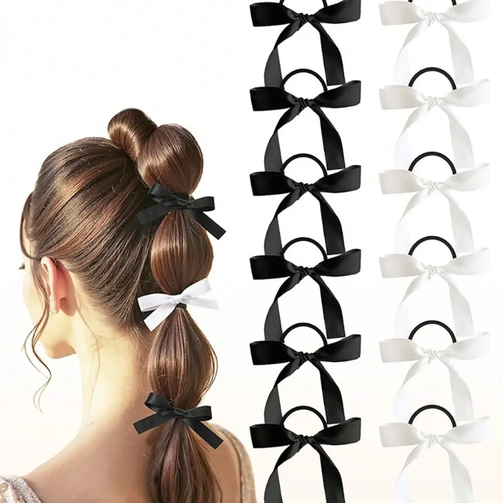 

High Quality Black Memorial Black Hair Ties with Bow Fabric Elastic Hair Band Hair Barrette For Funerals and Mourning