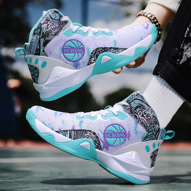 New style basketball shoes with irregular patterns, comfortable and breathable, slip-resistant and wear-resistant sneakers - view 2
