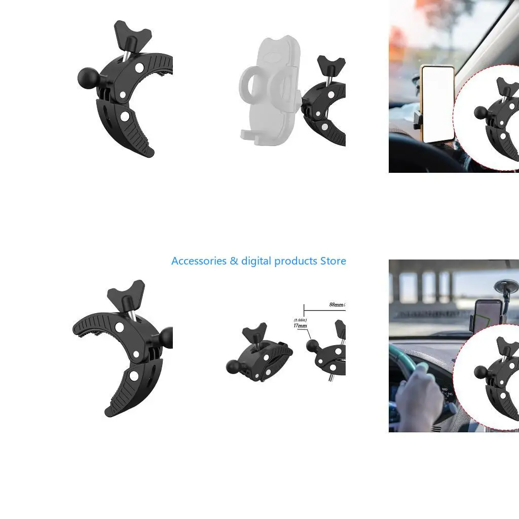 77JD Multiple Device Phone Clip Base Sturdy Grip Design For Secure Device Positioning