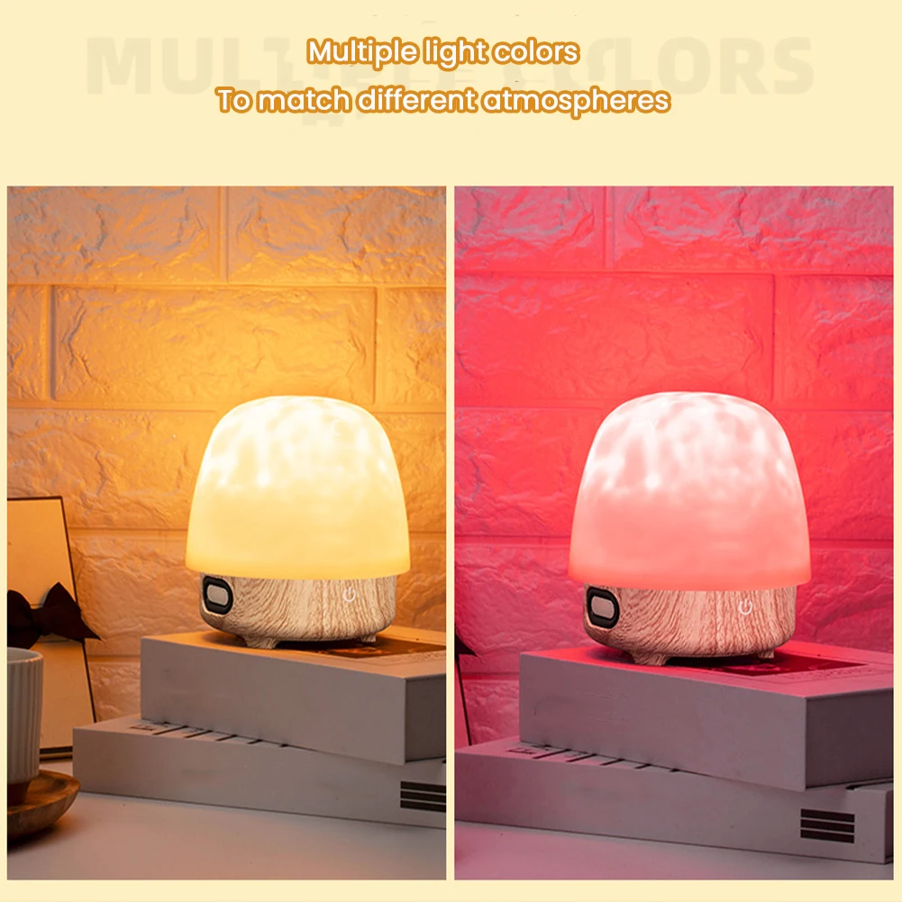 Ocean Wave Aurora Projector Light 16 Colors Ambient Night Light Remote Control Wireless Bluetooth Speaker Birthday Gift Room Dec