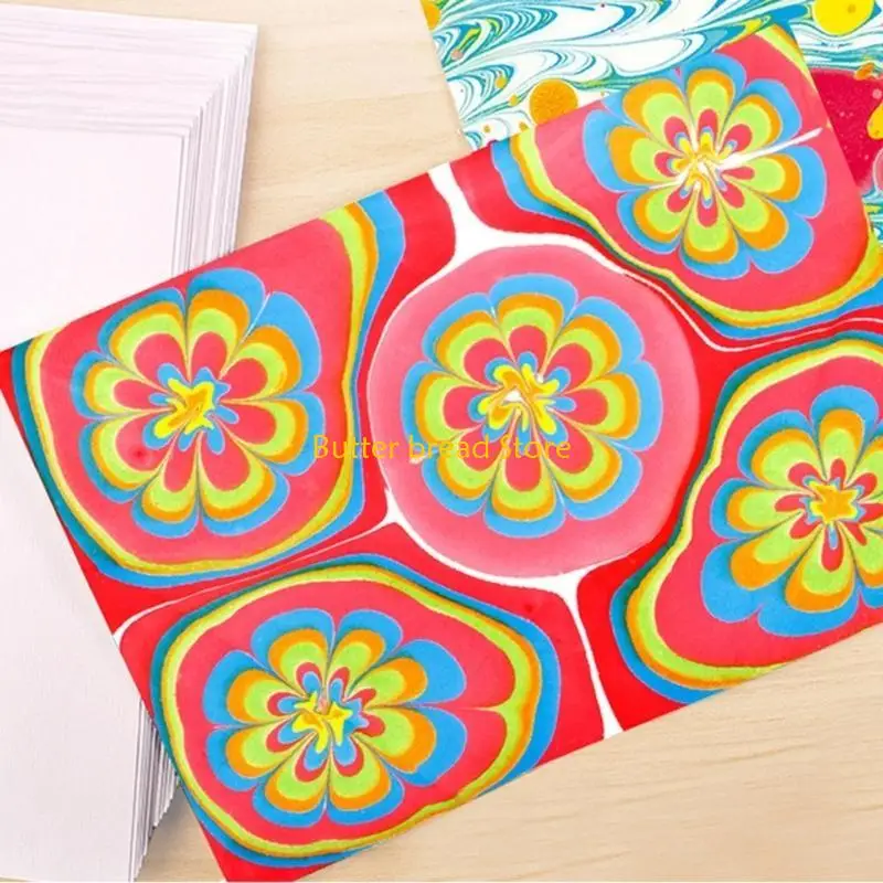 

W89C 6 мл набор водяных красок для мрамора, набор водяных красок с эскизной бумагой, художественные поделки для девочек и для