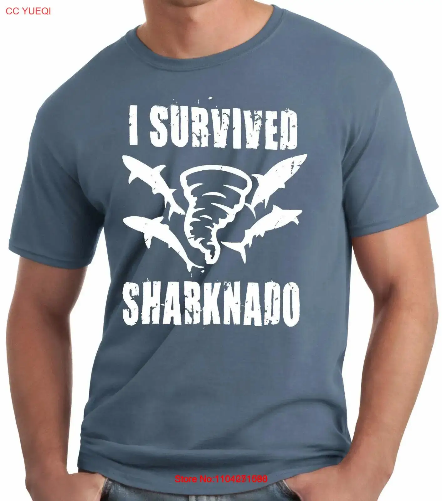 PubliciTeeZ Funny Big and Tall King Size I Survived Sharknado T-Shirt