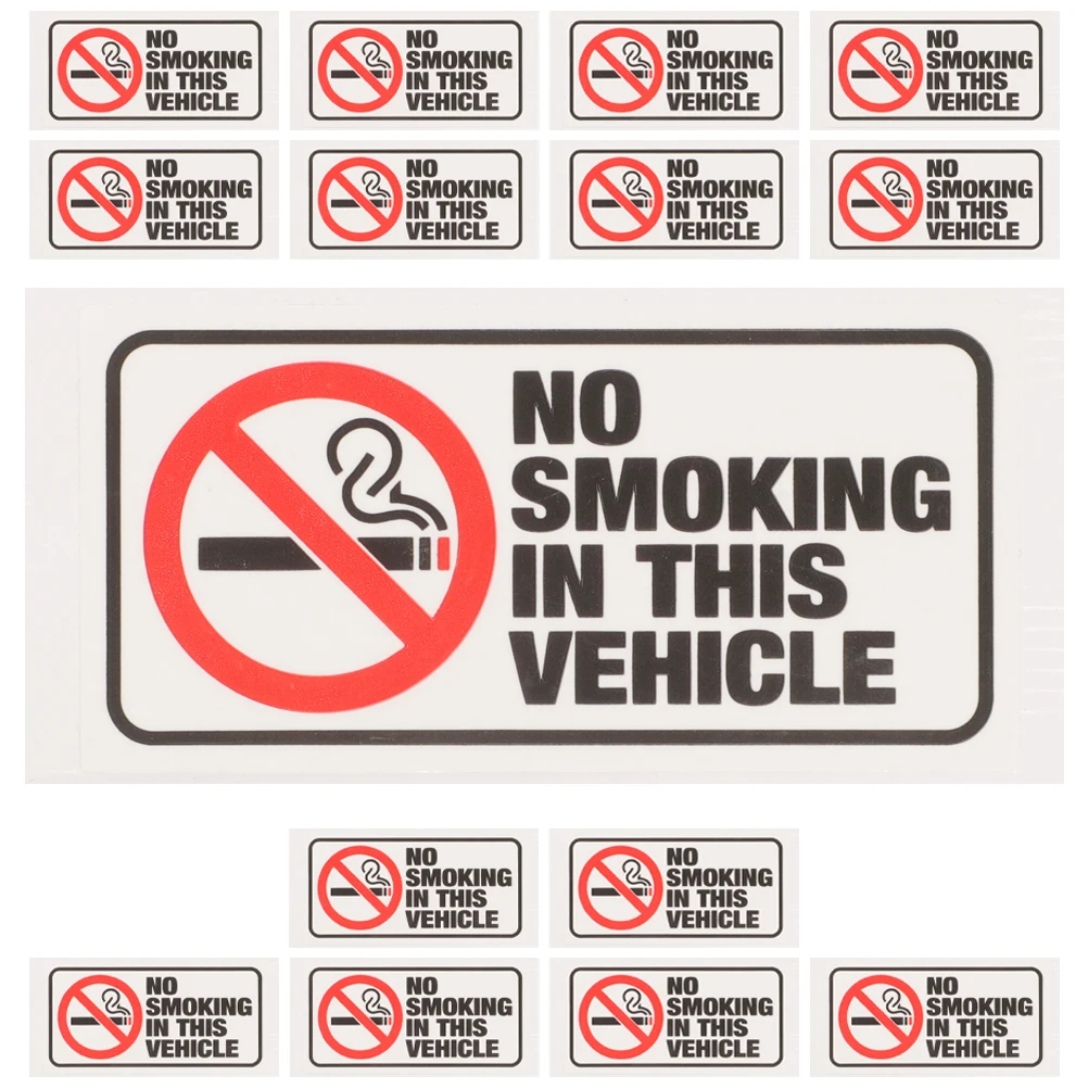 15Pcs Durable No Smoking Stickers Indoor Use Bold Text Universal Symbol Versatile Application No Sticky Residue