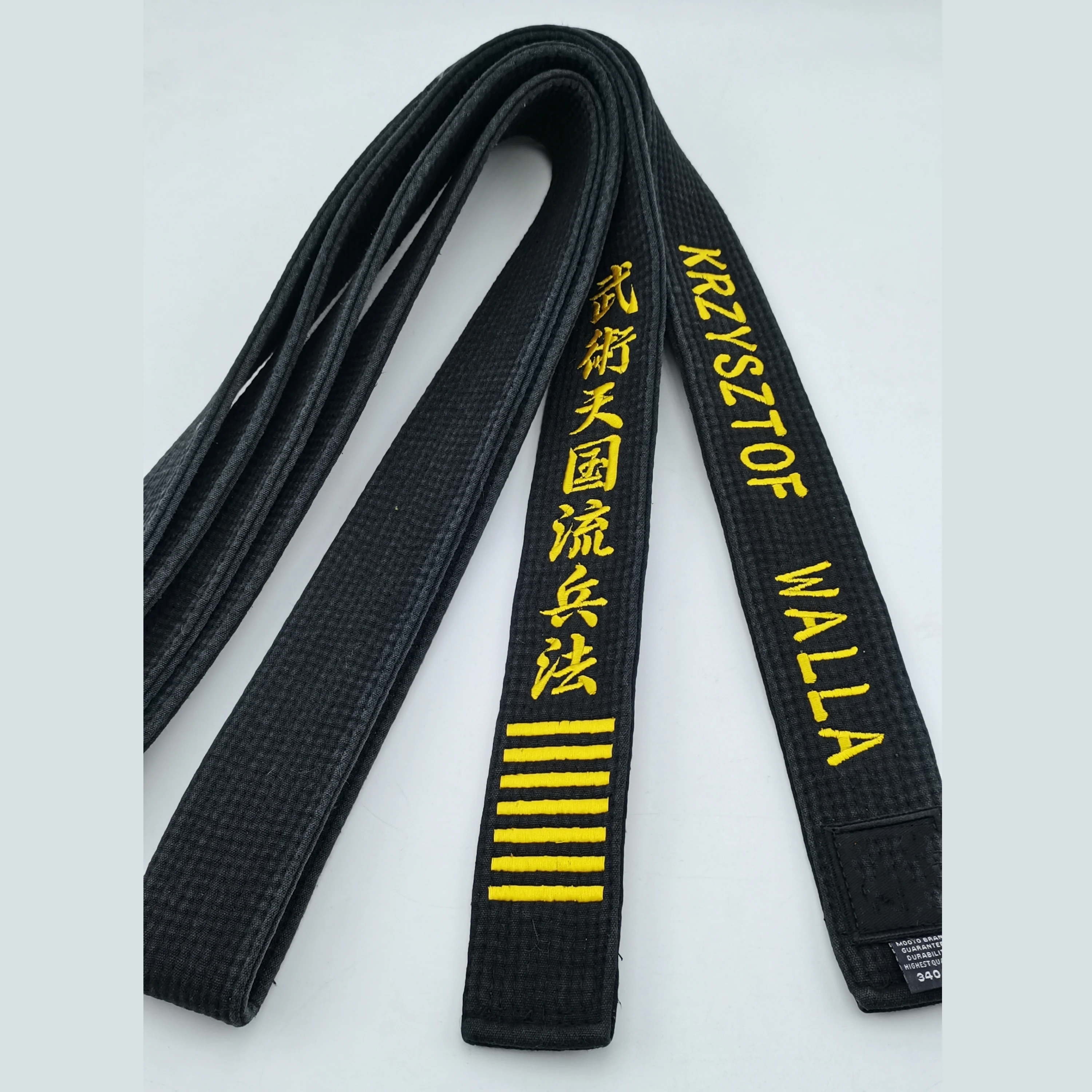 Washed Old WTF Kukkiwon Taekwondo Black Belts distress Embroidery Width 5cm Cotton Thickened Coach Waistband Customized Name