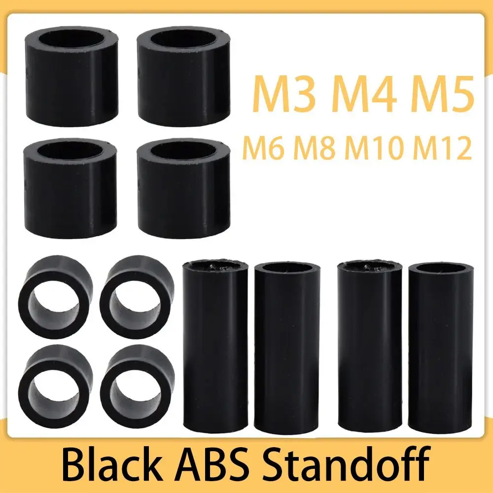 10Pcs/Pack Durable Non-Threaded ABS Spacer TV Install Column Pillar M3-M10 Hollow Standoff PCB Board Support Round Nylon Washer