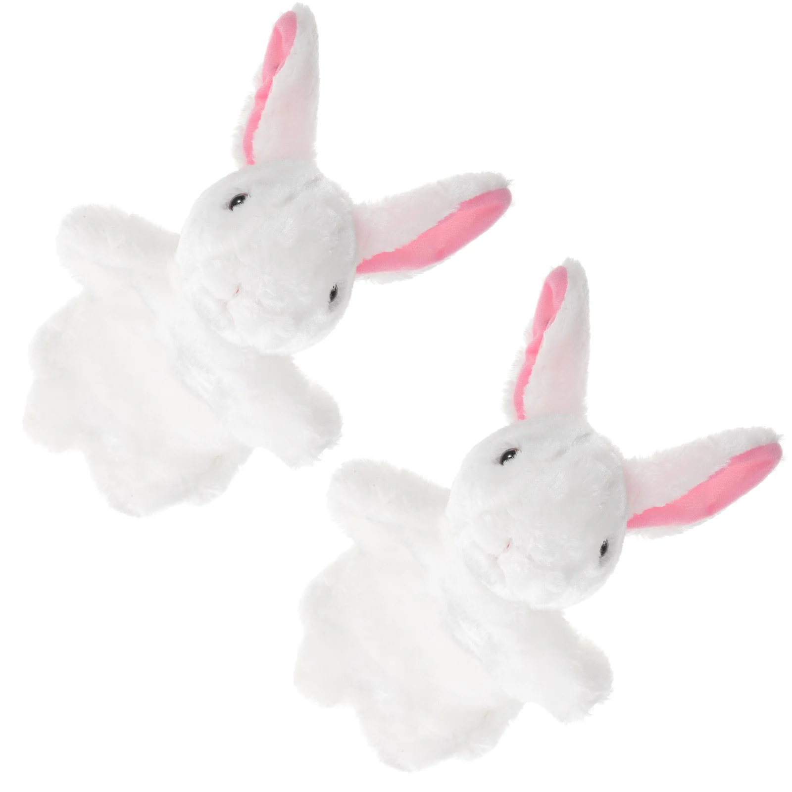 2 Pcs Kids Toys Hand Puppet Early Education Animal Puppets Interactive Small White Plush Bunny Storytelling Gifts