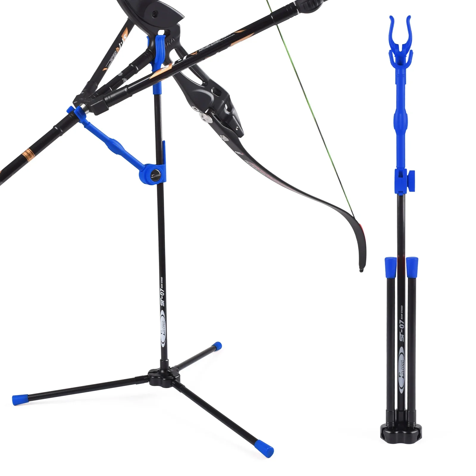 1PC Blue Archery Bow Stand Recurve Bow Stand Holder Foldable Fiberglass Material Bow Rack Holding Recurve Bows
