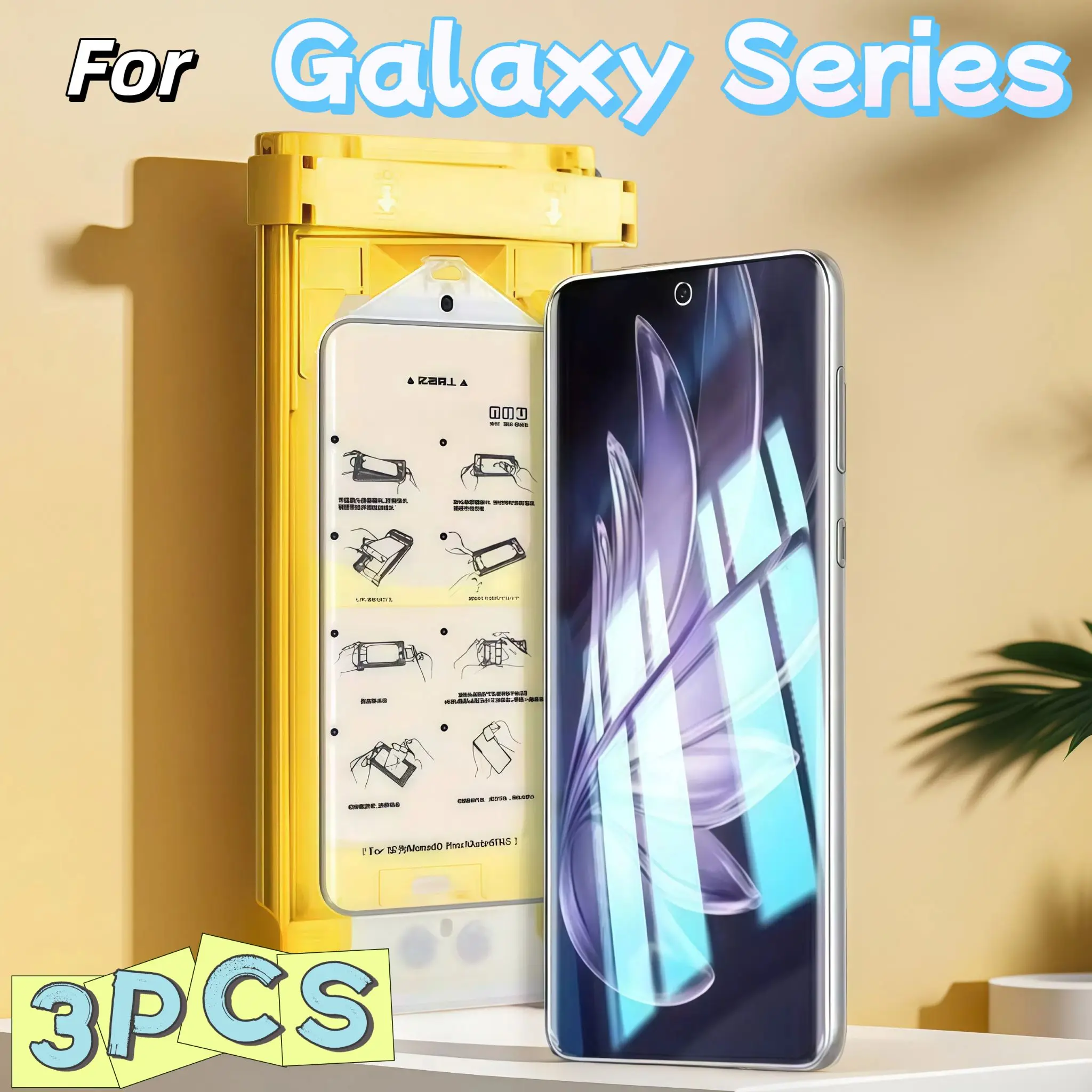 

Ceramic Film Screen Protector 3Pcs For Galaxy S25 S23 Ultra S24 S22 S21 Note 20 No Dust Positioning With Kit Not Tempered Glass