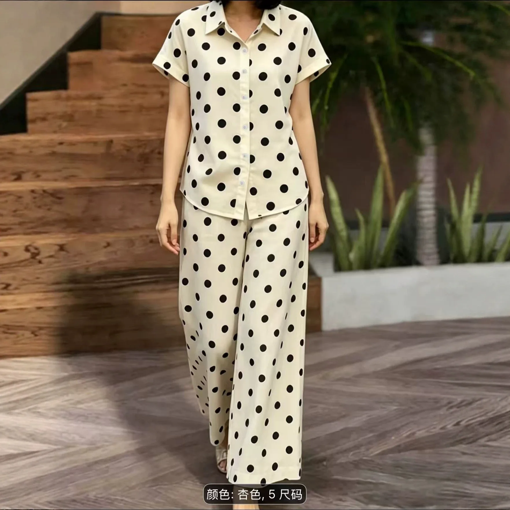 2026 Women's Polka Dot. Print Random Short Sleeve Suit Birthday Dress Vestidos Outfits Party Maxi