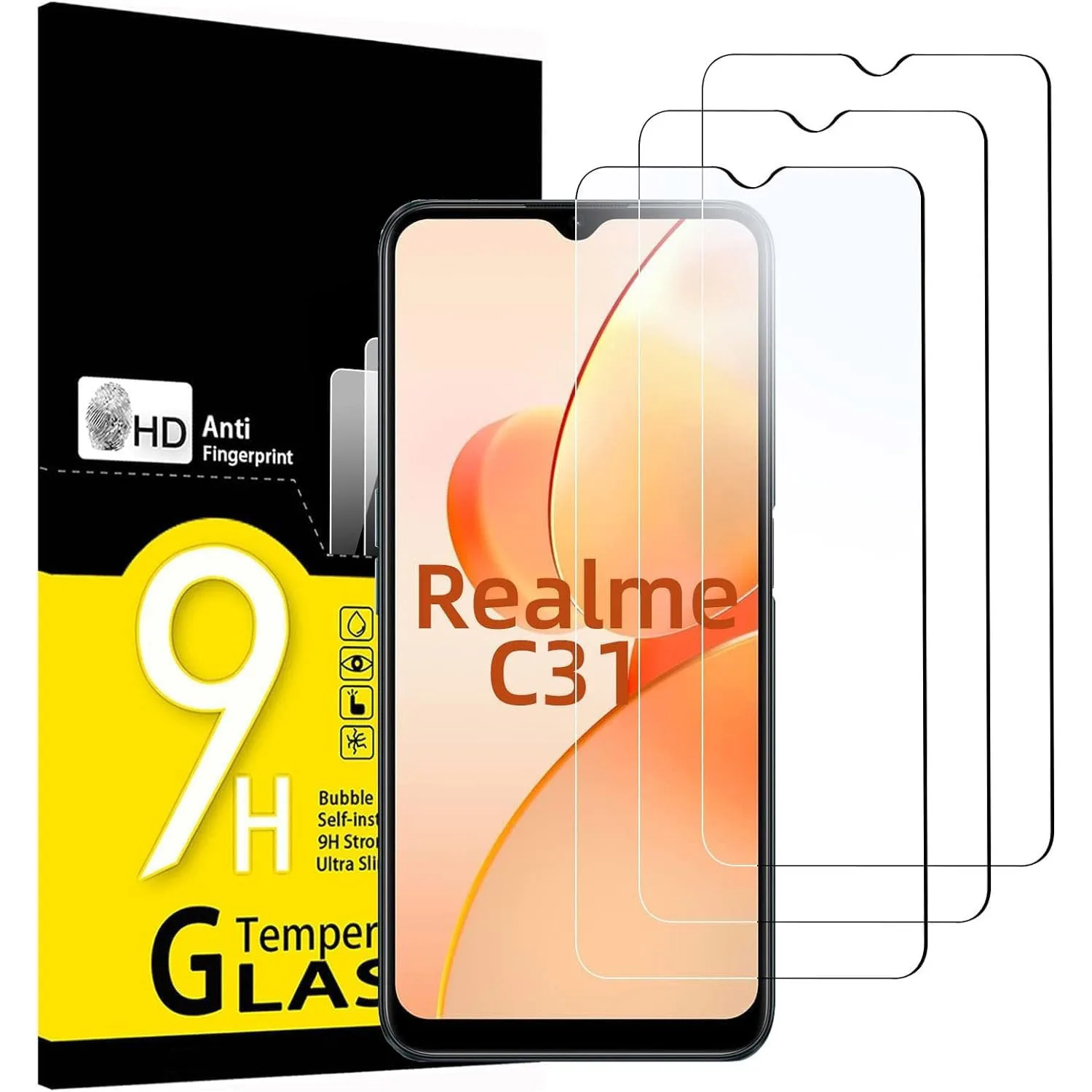 

3pcs Tempered Glass Screen Protectors For Realme C31 Glass Film