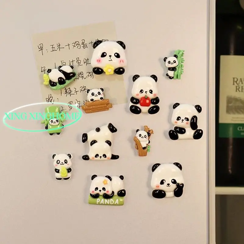 Cute Panda Refrigerator Sticker, Magnetic Cartoon Creative Magnetic Sticker Sichuan Base Souvenir with Hand Gift Cute Magnets