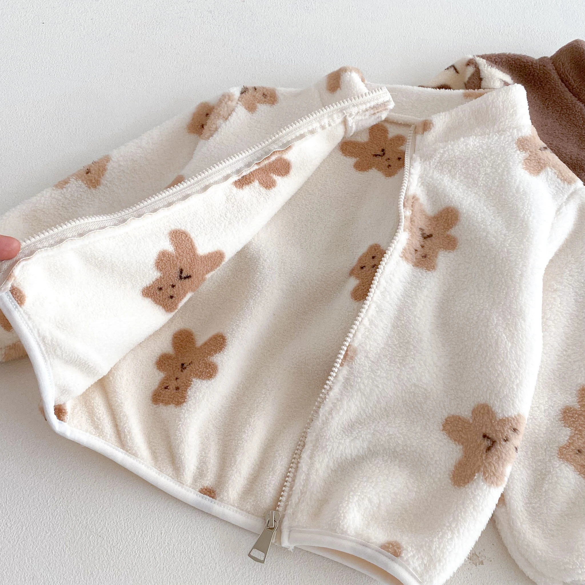 Niedliche Cartoon-Jacke für Herbst und Winter, Neuer Stil, Kinder-Oberbekleidung, Plüsch, Warm, Modisch, Einfach, Lässiger Mantel für Kinder, Baby-Mädchen-Jungen-Jacke, Oberteil – Detail 3