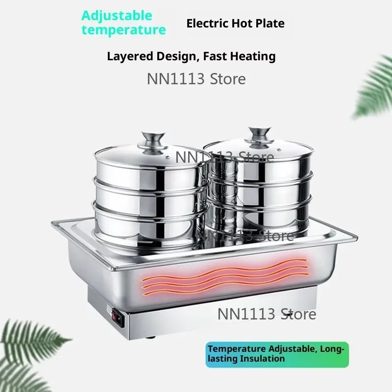 Buffet Stove Hotel Stainless Steel Breakfast Electric Heating Water-Insulated 2.6L Capacity Digital Timer Temperature Control