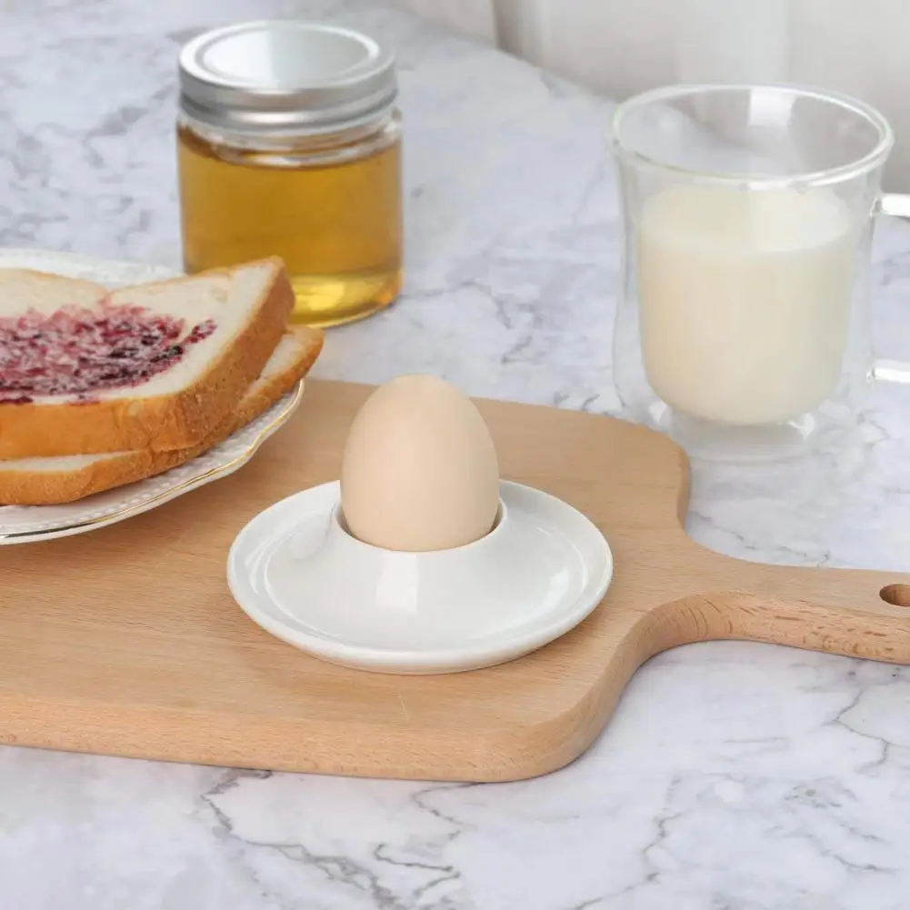 4/6Pcs White Egg Cups Food Grade Free High Durability Compact Size Portable Boiled Egg Holders Set