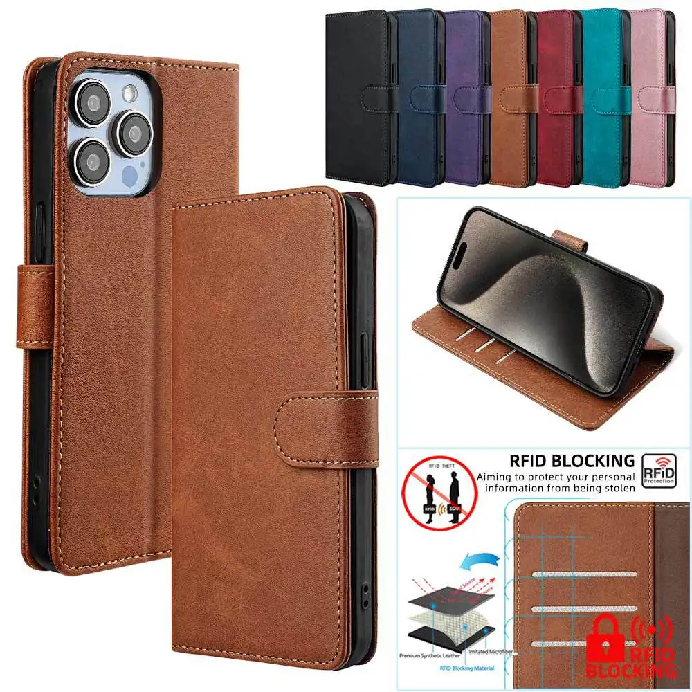 

Magnetic Flip Case For Vivo iQOO 12 10 9 5 Pro Luxury Leather 3 Card Slots Holder Anti Drop Wallet Phone Cover Funda