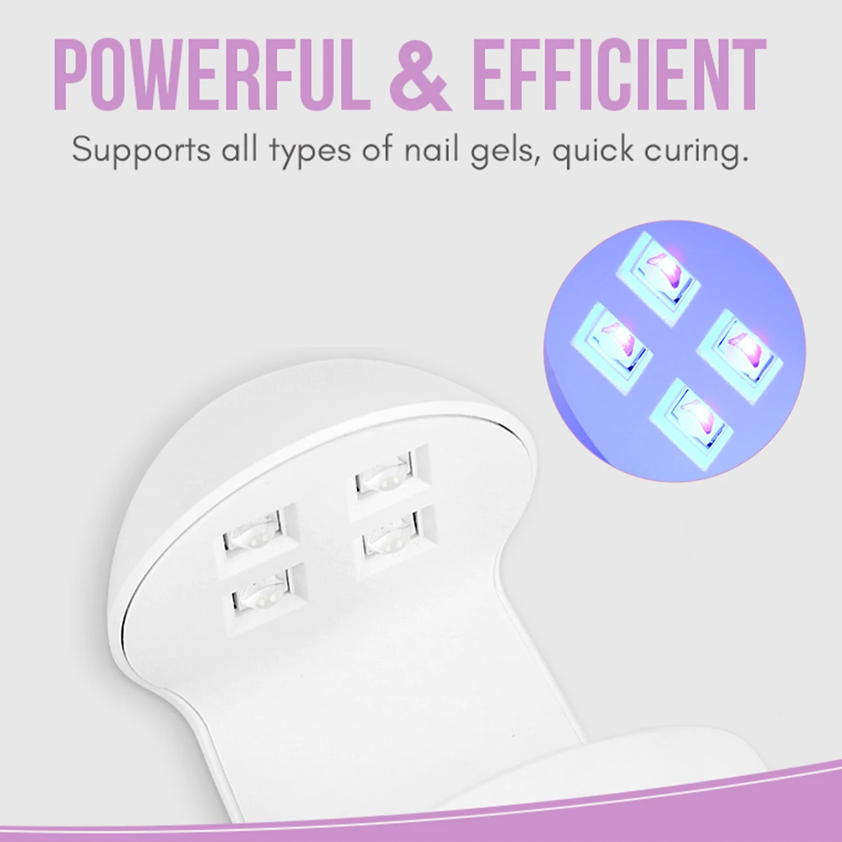 Mini lámpara de uñas en forma de Q, Led Uv de 8w con mango, Sensor infrarrojo Usb profesional, lámparas de fototerapia seca para manicura portátil para uñas