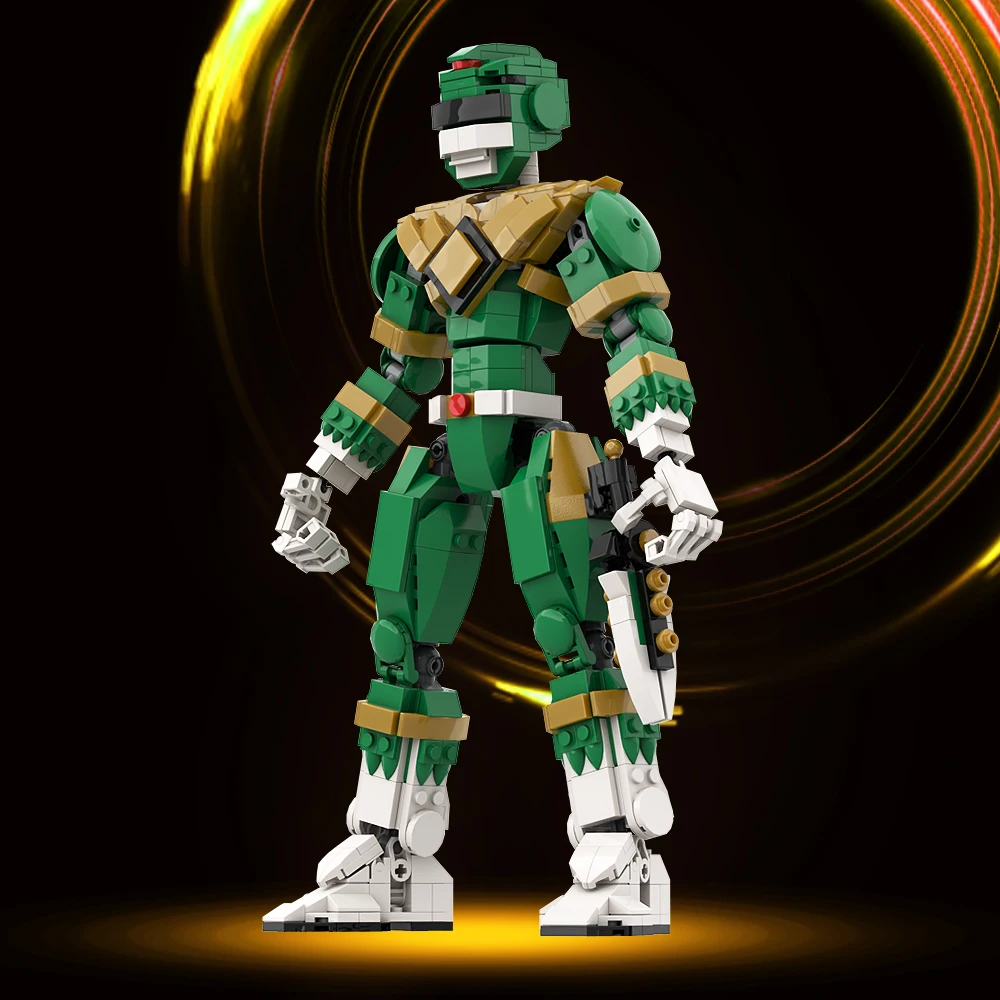 

Moc Green Ranger Model Building Blocks Movies Tommy Oliver Figure Model Kids Adult Toys Sets Gift DIY Bricks Zeo Warrior