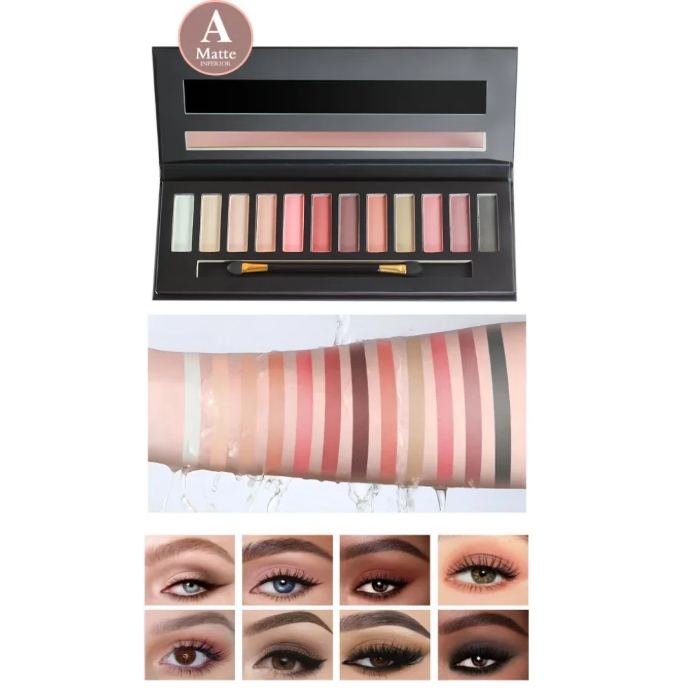 Fit Coiors Serie di ombretti a 12 colori: il miglior trucco per palette di ombretti con evidenziazione perlescente opaca per le donne