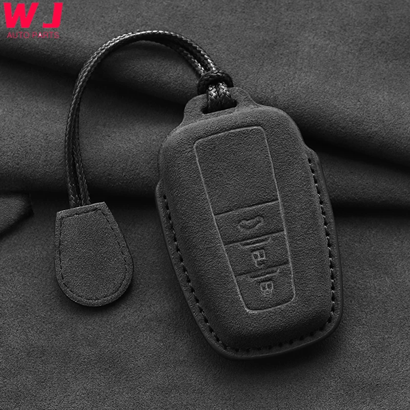 

Leather car key case For Toyota Prius Camry Corolla CHR C-HR RAV4 Land Cruiser 2/3 Button Keychain Suede Accessories