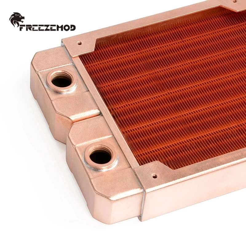 FREEZEMOD disipador de calor de radiador de PC de cobre completo de 30mm de espesor, soporte de enfriador de refrigeración de agua G1/4 ''ventilador de 120mm 120/240/360mm