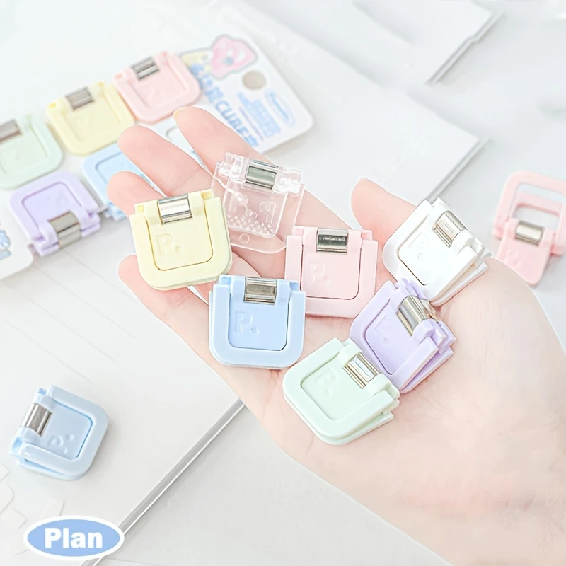 6pcs multifunctional mini clip, cute paper clip, memo clip, paper and file organizing clip, office supplies, fashionable station